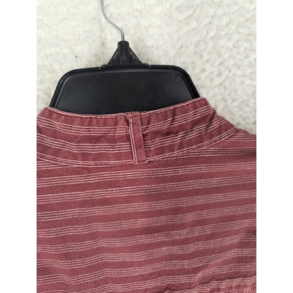Vtg Wah Maker Frontier Shirt Men L Maroon White Striped Western Cosplay USA Made - Picture 9 of 12